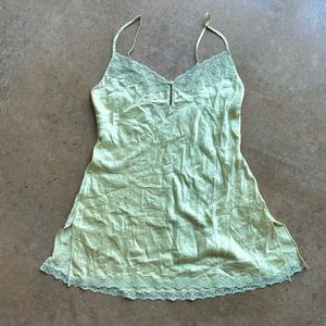 Victoria’s Secret 100% Silk Yellow/Green Lingerie Slip Dress